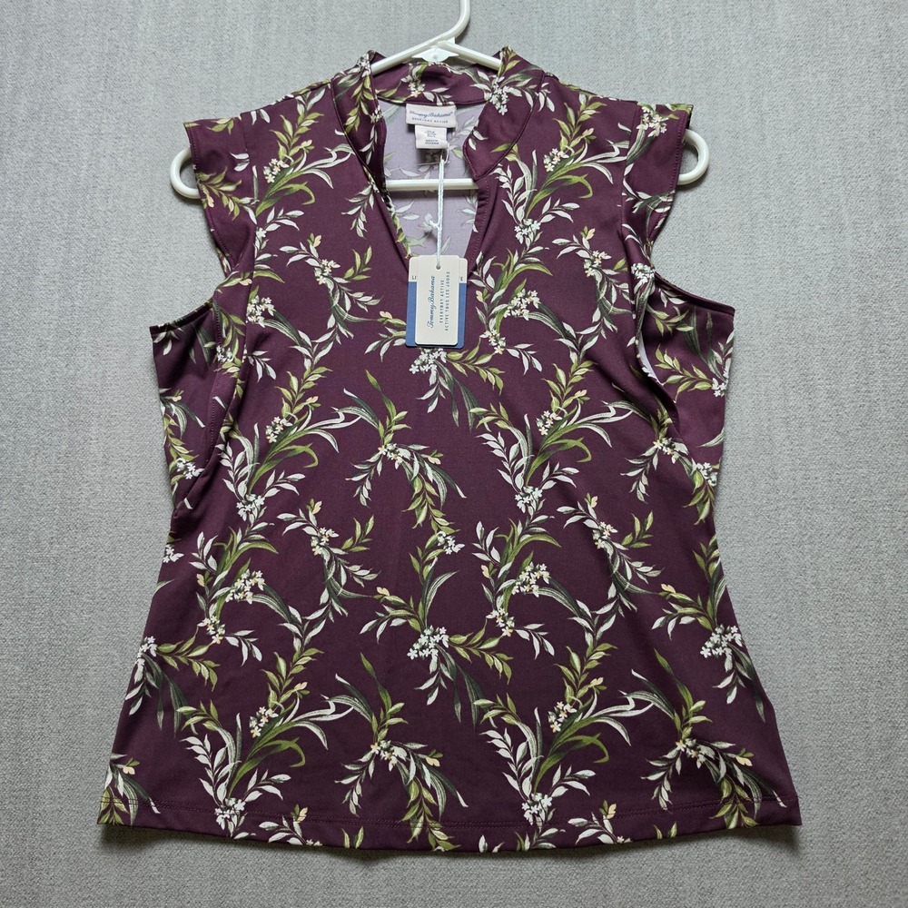 Tommy Bahama Blouse Skort Set Womens Small Burgundy Floral Everyday Active New